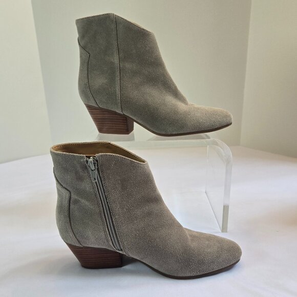 NINE WEST Women's Cowgirl Tristan Western Suede Ankle Boots  Sz: 7 Gray - Picture 2 of 11